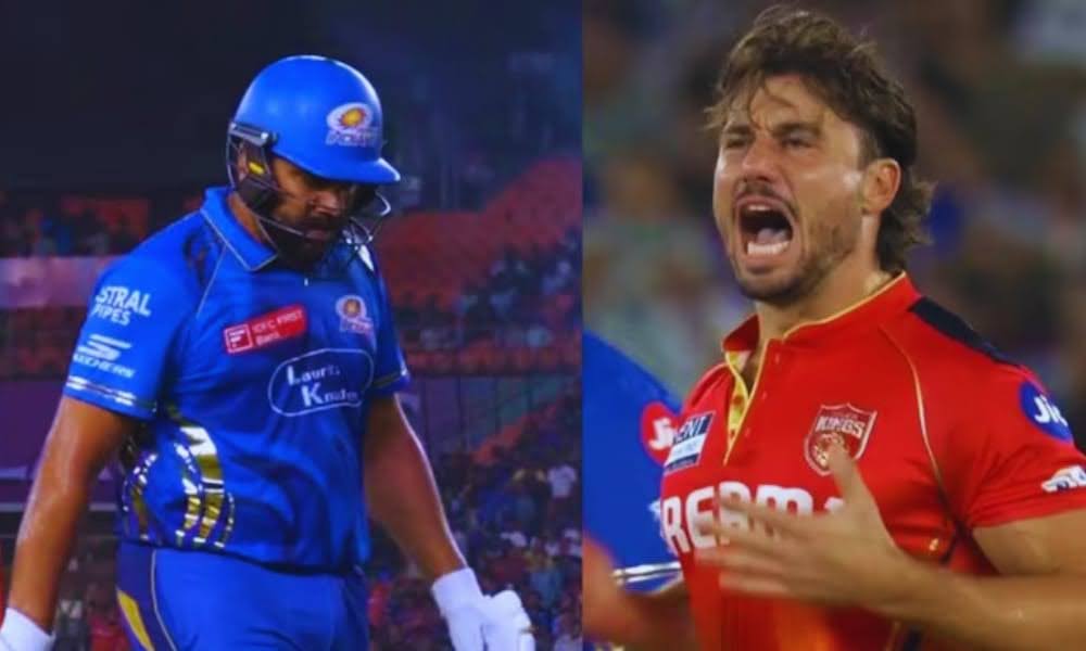 Rohit Sharma Falls Early as Stoinis’ Fiery Celebration Goes Viral; MI Post 203 in Rain-Hit Qualifier 2